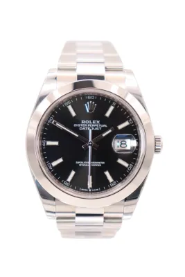 Rolex Datejust 41 Stainless Steel 126300 Black Dial Oyster Box & Papers 2019