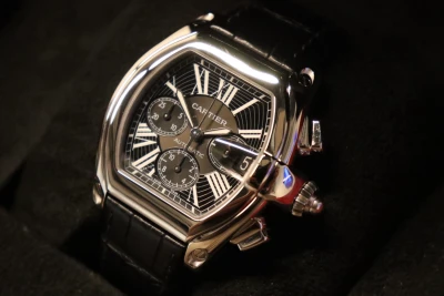 Cartier Roadster XL Chronograph Steel Leather Strap 2618 Boxed Circa 2005