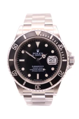 Rolex Submariner Date 40MM Stainless Steel 16610 Rehaut Serial Circa 2009 Boxed