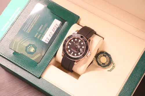 Rolex Yacht-Master 40MM 18K Everose Gold Oysterflex Black Dial 126655 2022 B&P