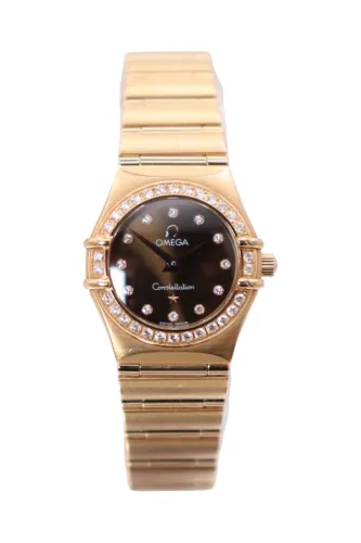 Omega Constellation 18K Rose Gold Diamond Choco Dial 25.5m 11606000 Full Set 2007