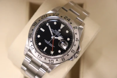 Rolex Explorer II 40MM Stainless Steel Black Dial Red Hand 16570 Boxed Circ 2003