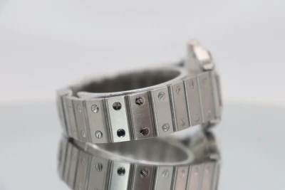 Cartier Santos Octagon 30mm Stainless Steel Grey Dial Boxed Circa 1990