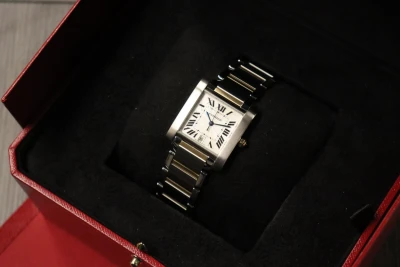 Cartier Tank Large Automatic 18K Yellow Gold & Steel 2302 Boxed Circa 2004