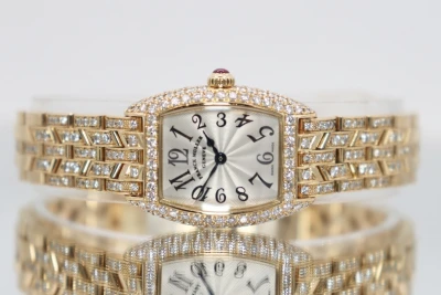 Franck Muller Genève 18K Yellow Gold Factory Diamond Set 2500QZD 2003