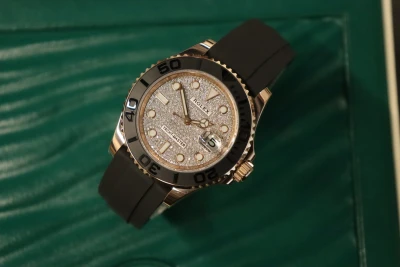 Rolex Yacht-Master 40 116655 Everose Gold Oysterflex AM Pave Dial 2017