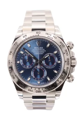 Rolex Cosmograph Daytona 18K White Gold Blue Dial Full 116509 Full Set 2022