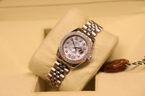 Rolex Datejust 26mm Mother of Pearl Diamond Dial Aftermarket 179174 Bezel B&P 2005