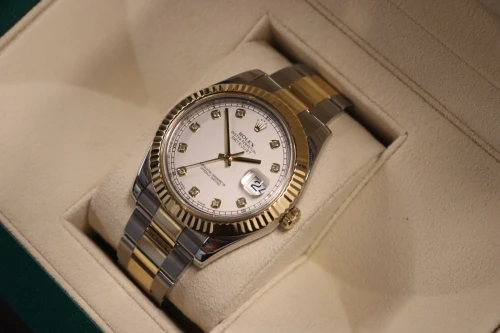 Rolex Datejust II Diamond Dial Steel & 18k Yellow Gold 116333 Boxed Circa 2014