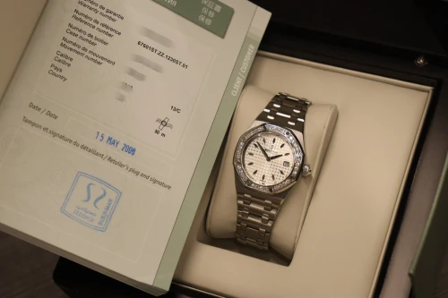 Audemars Piguet Royal Oak 33mm Quartz Diamond Bezel 67601ST B&P 2008