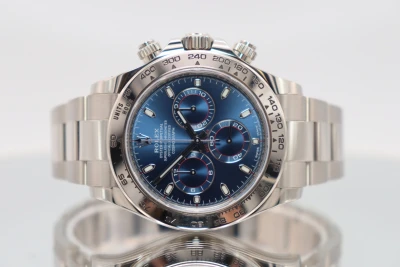 Rolex Cosmograph Daytona 18K White Gold Blue Dial Full 116509 Full Set 2022