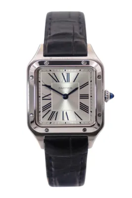 Cartier Santos Dumont Small 27.5MM Steel Quartz Leather WSSA0023 B&P 2022