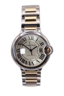 Cartier Ballon Bleu 36MM Automatic 18K Yellow Gold & Stainless 3284 B&P 2013