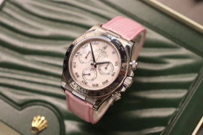 Rolex Cosmograph Daytona Pink Dial Leather strap 116519 Full Set 2007