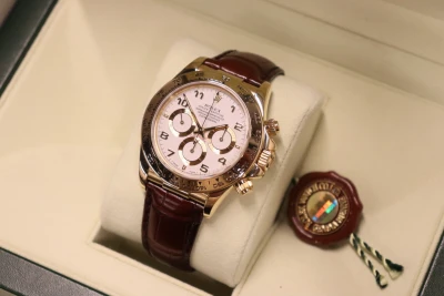 Rolex Daytona Zenith 18K Yellow Gold White Arabic Dial Leather 16518 Circ 1996