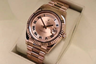 Rolex DayDate II 41MM 18K Rose Gold Presidant Bracelet Rose Boxed Circa 2009