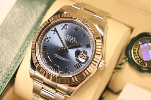 Rolex Datejust II 116334 White Gold Bezel Blue Dial Full Set 2018