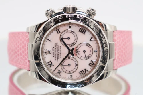 Rolex Daytona 18ct White Gold Pink Beach Mother of Pearl 116519 2004 Full Set