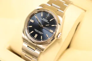 Rolex Oyster Perpetual 36MM Blue Baton Dial Oyster 126000 Boxed Circa 2021