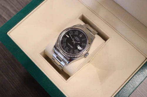 Rolex DateJust II 41MM Stainless Steel Grey Slate Dial 116334 Boxed Circa 2010