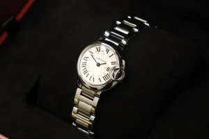 Cartier Ballon Bleu Satinless Steel White Dial Quartz W69010Z4 Boxed Circa 2008