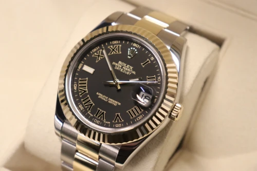Rolex Datejust II 41MM Steel & Yellow Gold Grey Slate Dial 116333 Circa 2010
