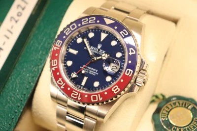 Rolex GMT-MASTER II 18K White Gold Oyster 126719BLRO Box & Papers 2021