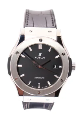 Hublot Classic Fusion Titanium 42MM Black Dial Box & Papers 2017