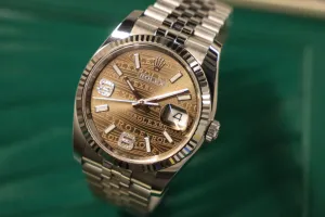 Rolex Datejust 36MM 18K White Gold Bezel Stainless Steel Jubilee 116234 B&P 2018