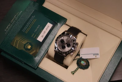 Rolex Daytona 18K White Gold Ghost Dial Oysterflex 116519LN Box & Papers 2023