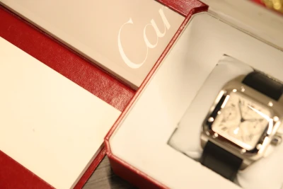 Cartier Santos XL100 Chronograph Steel Aftermarket Rubber Box & Paper Circa 2010