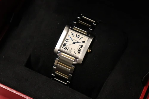 Cartier Tank Automatic 18K Yellow Gold & Stainless Steel 2302 Boxed Circa 2004