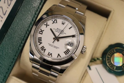 Rolex Datejust 41MM Stainless Steel White Roman Dial 126300 Box & Papers 2022