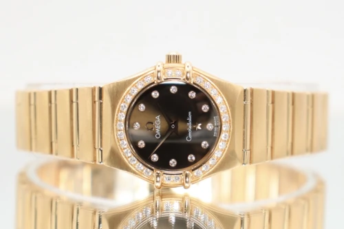Omega Constellation 18K Rose Gold Diamond Choco Dial 25.5m 11606000 Full Set 2007
