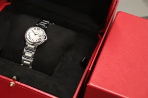 Cartier Ballon Bleu Satinless Steel White Dial Quartz W69010Z4 Boxed Circa 2008