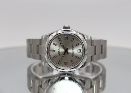 Rolex Oyster Perpetual 31MM Silver Dial Pink Baton 177200 2015 Full Set