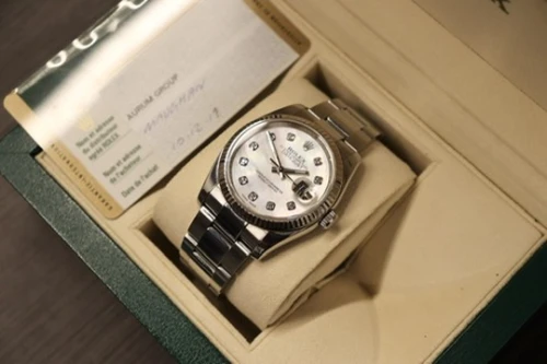 Rolex Datejust 36 Stainless Steel AM Mop Oyster Ref. 116234 2012 Box & Papers