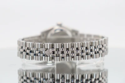 Rolex Datejust 26MM 18K White Gold Fluted Bezel Blue Diamond Dial 179174 Boxed Circa 2006