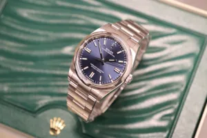 Rolex Oyster Perpetual 36MM Blue Baton Dial Oyster 126000 Boxed Circa 2021
