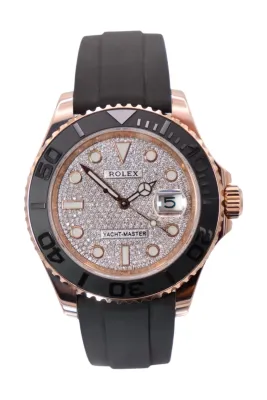 Rolex Yacht-Master 40 116655 Everose Gold Oysterflex AM Pave Dial 2017
