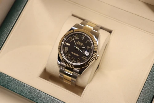 Rolex Datejust II 41MM Steel & Yellow Gold Grey Slate Dial 116333 Circa 2010