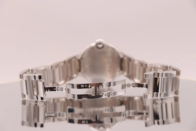 Cartier Ballon Bleu 36MM 18K White Gold Factory Diamond Bezel Box & Papers 2010