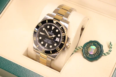 Rolex Submariner Date 18K Yellow Gold & Stainless Steel 116613 Boxed Circa 2012