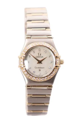 Omega Constellation Ladies 18K Yellow Gold Steel Diamond Bezel 895.1203 1990s