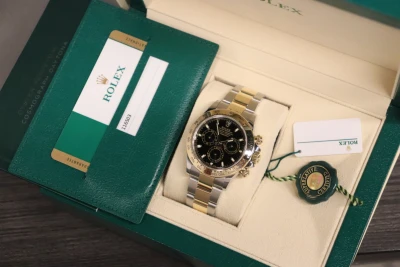 Rolex Daytona 40MM Black Dial Oystersteel & 18K Yellow Gold 116503 2017 Full Set