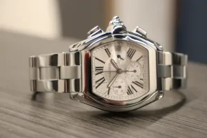 Cartier Roadster XL Chronograph White Dial Steel W62019X6 Boxed Circa 2006