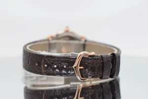 Cartier Ronde 18K Rose Gold Brown Leather Strap W6701007 Boxed Circa 2008