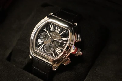 Cartier Roadster XL Chronograph Steel Leather Strap 2618 Boxed Circa 2005