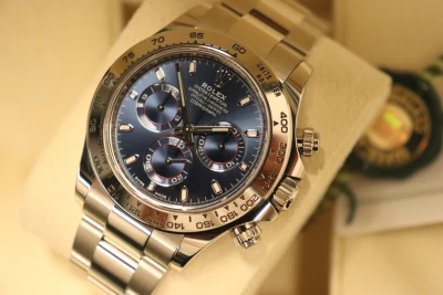 Rolex Cosmograph Daytona 18K White Gold Blue Dial Full 116509 Full Set 2022