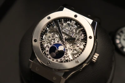 Hublot Classic Fusion 45MM Titanium Moonphase 517.NX.0170.LR Box & Papers 2018